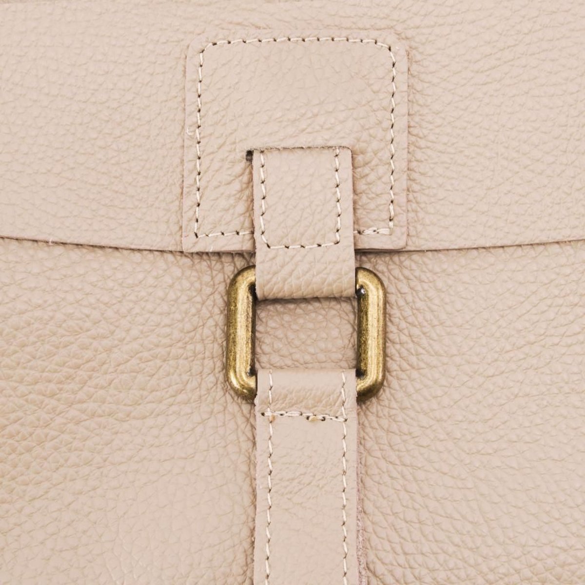 Sac bandoulière besace en cuir grainé COQUETTE rose pâle, OH MY BAG
