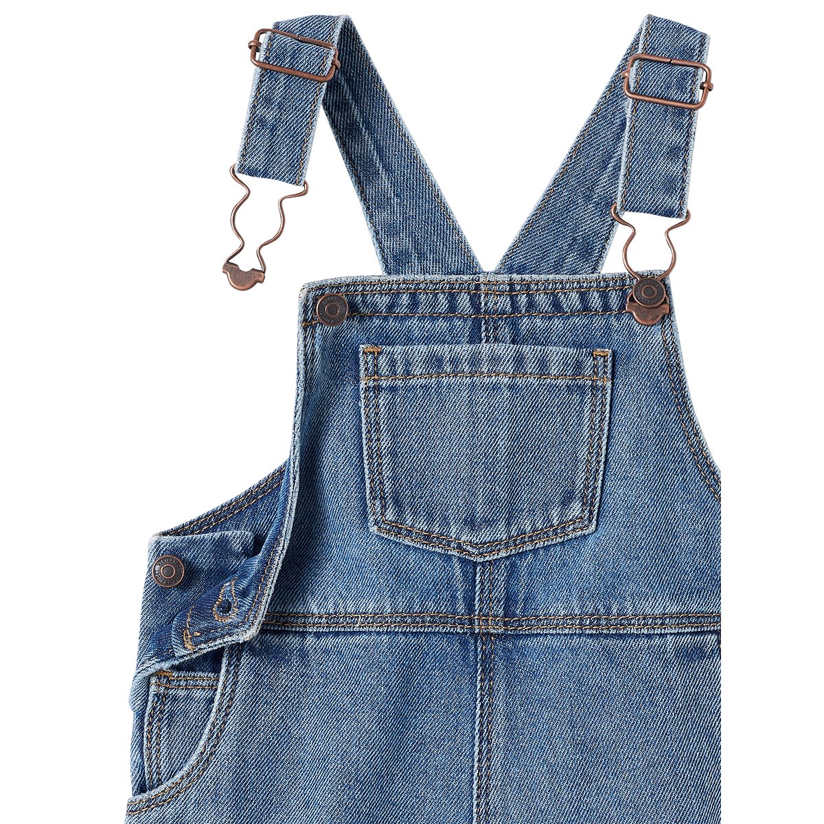 Salopette bébé en denim stone, VERTBAUDET