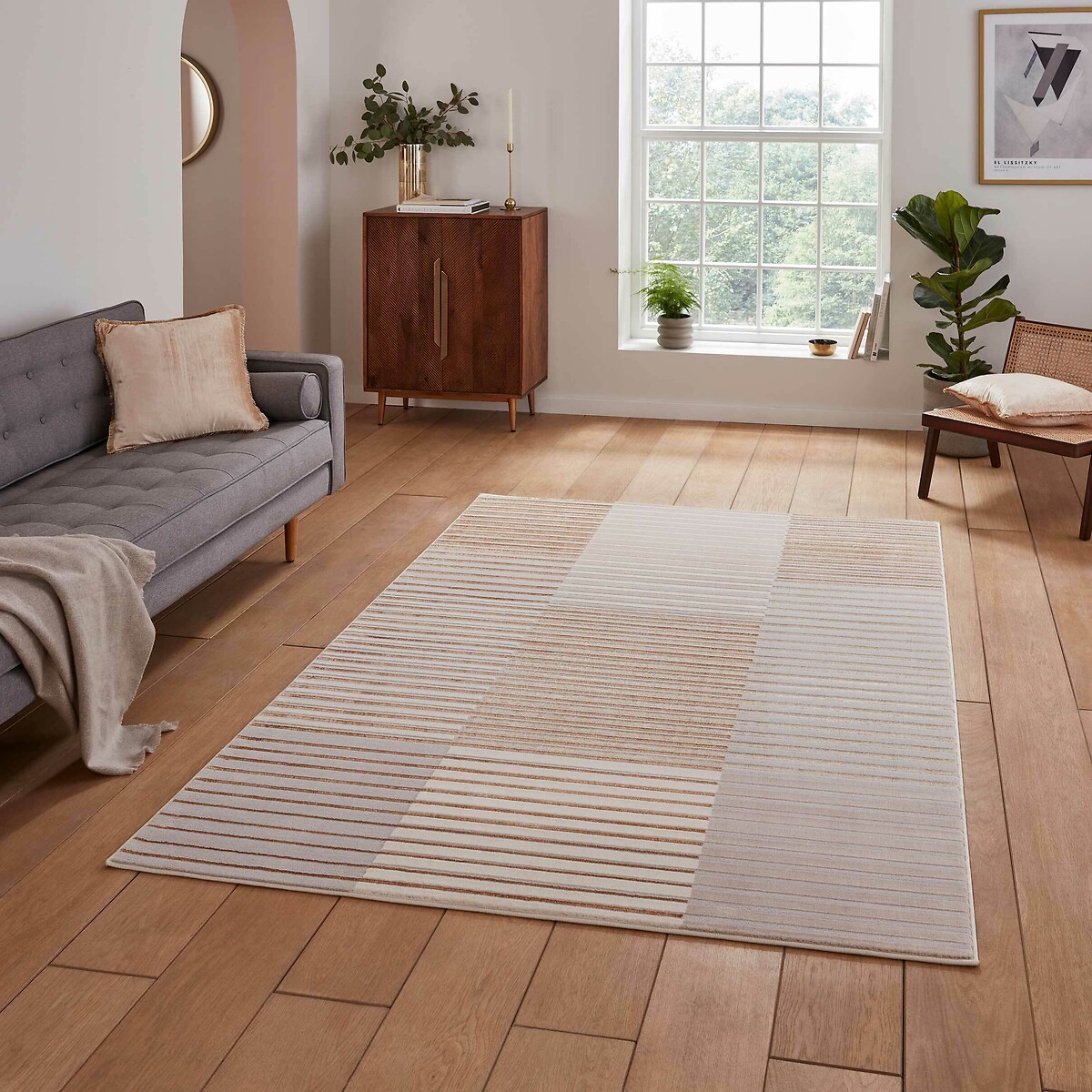 Ombre Striped Patterned Rug bronze, SO'HOME