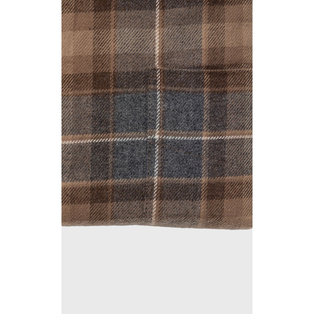 Chemise Confort fit à grands carreaux en flanelle marron foncé, ACROSS