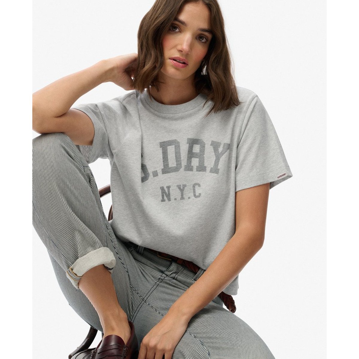 T-shirt Ample Athletic Essentials gris glacier chiné, SUPERDRY
