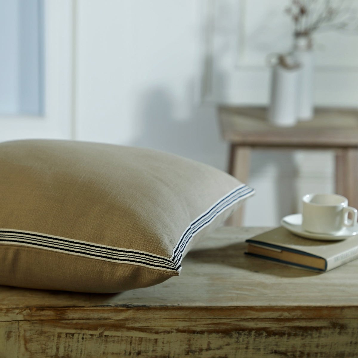 Coussin toile de coton VICTOR naturel, FEBRONIE
