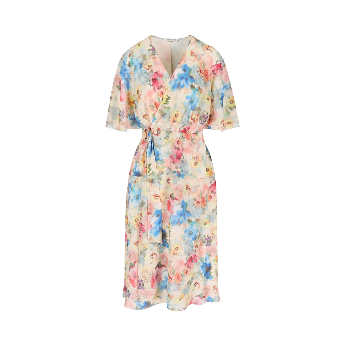 Robe midi portefeuille jaune pastel, LOLALIZA