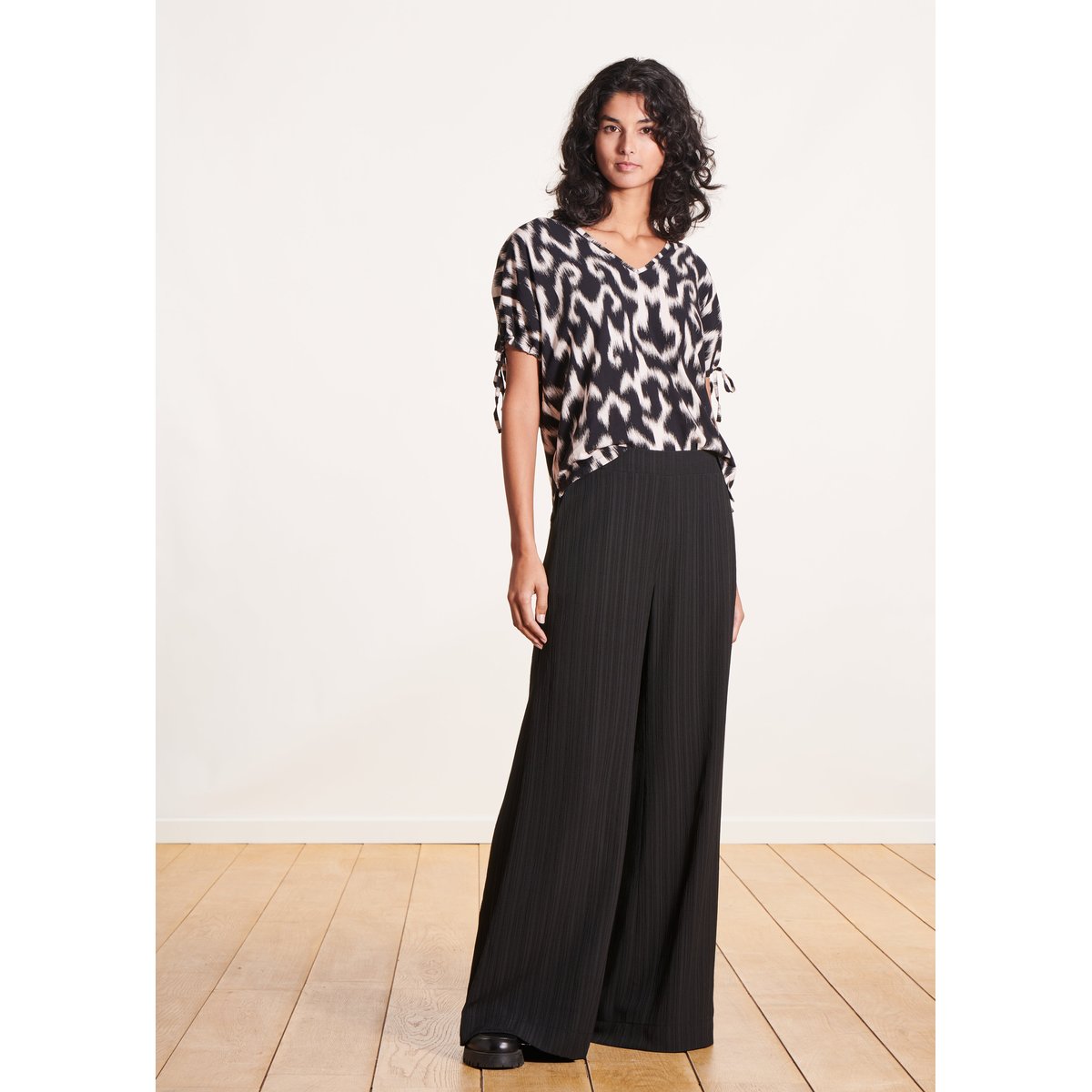 Pantalon large en coton noir, LA FEE MARABOUTEE