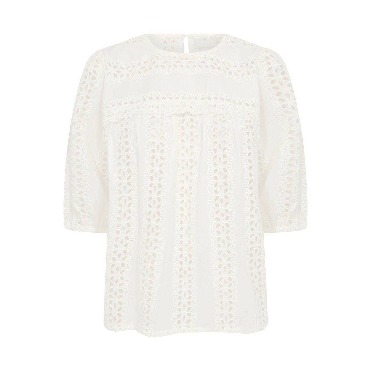 Blouse with long sleeve blanc chalk, KAFFE