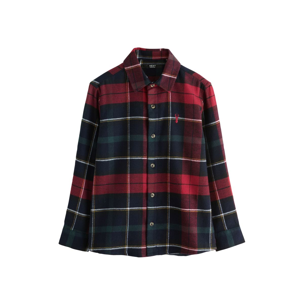 Chemise à manches longues et carreaux noël rouge/bleu marine, NEXT