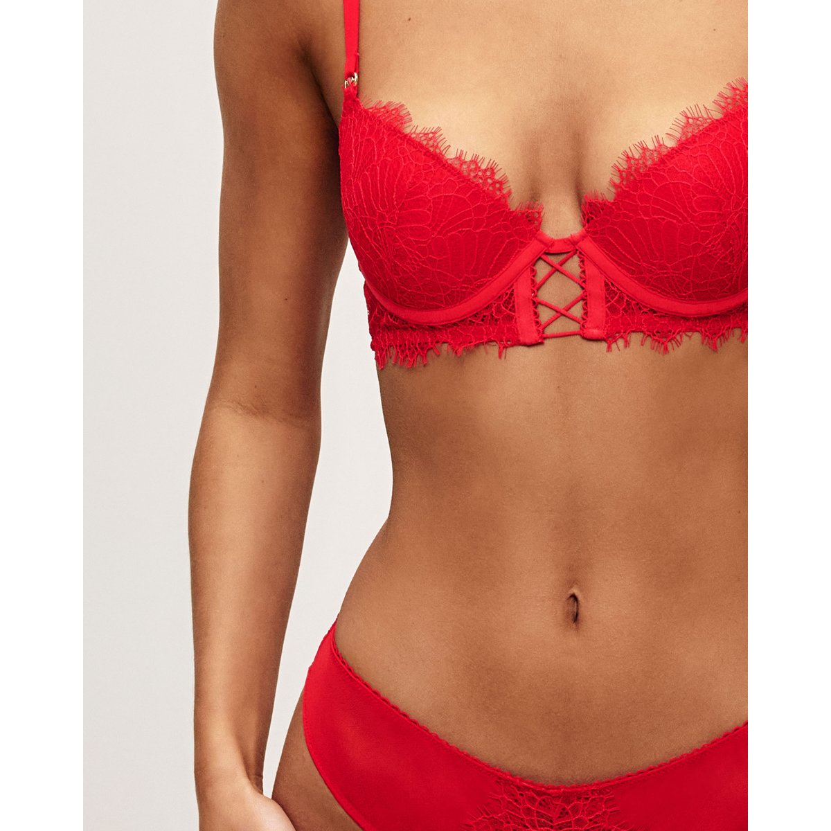 Soutien-gorge push-up en dentelle NIGHTLACIZ rouge, UNDIZ