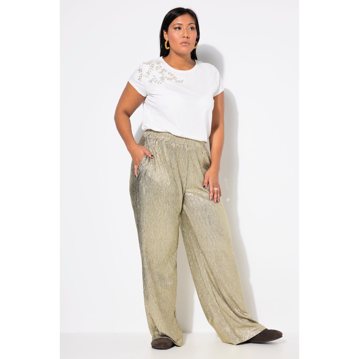 Pantalon à effet brillant jaune soleil, STUDIO UNTOLD