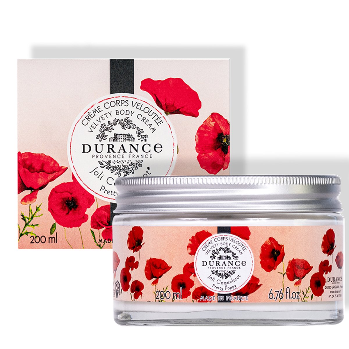Crème corps veloutée JOLI COQUELICOT couleur unique, DURANCE