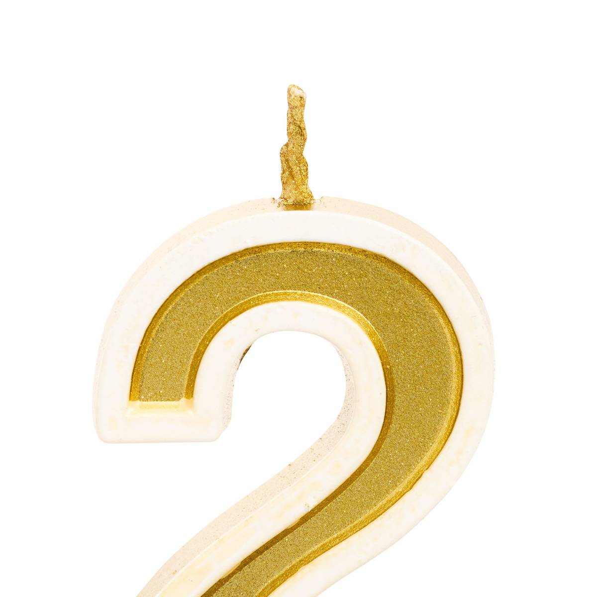 Bougie d'anniversaire Numéro 2 ANNIVERSAIRE doré, 5FIVE SIMPLY SMART