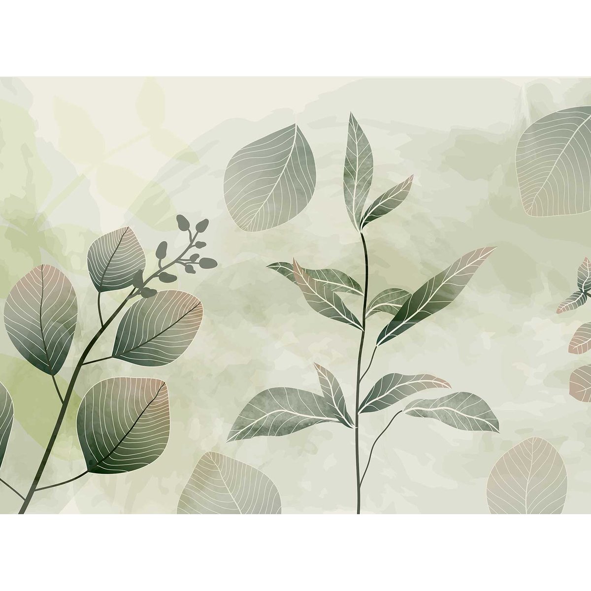 Papier peint panoramique Brume d’eucalyptus intissé, HEXOA