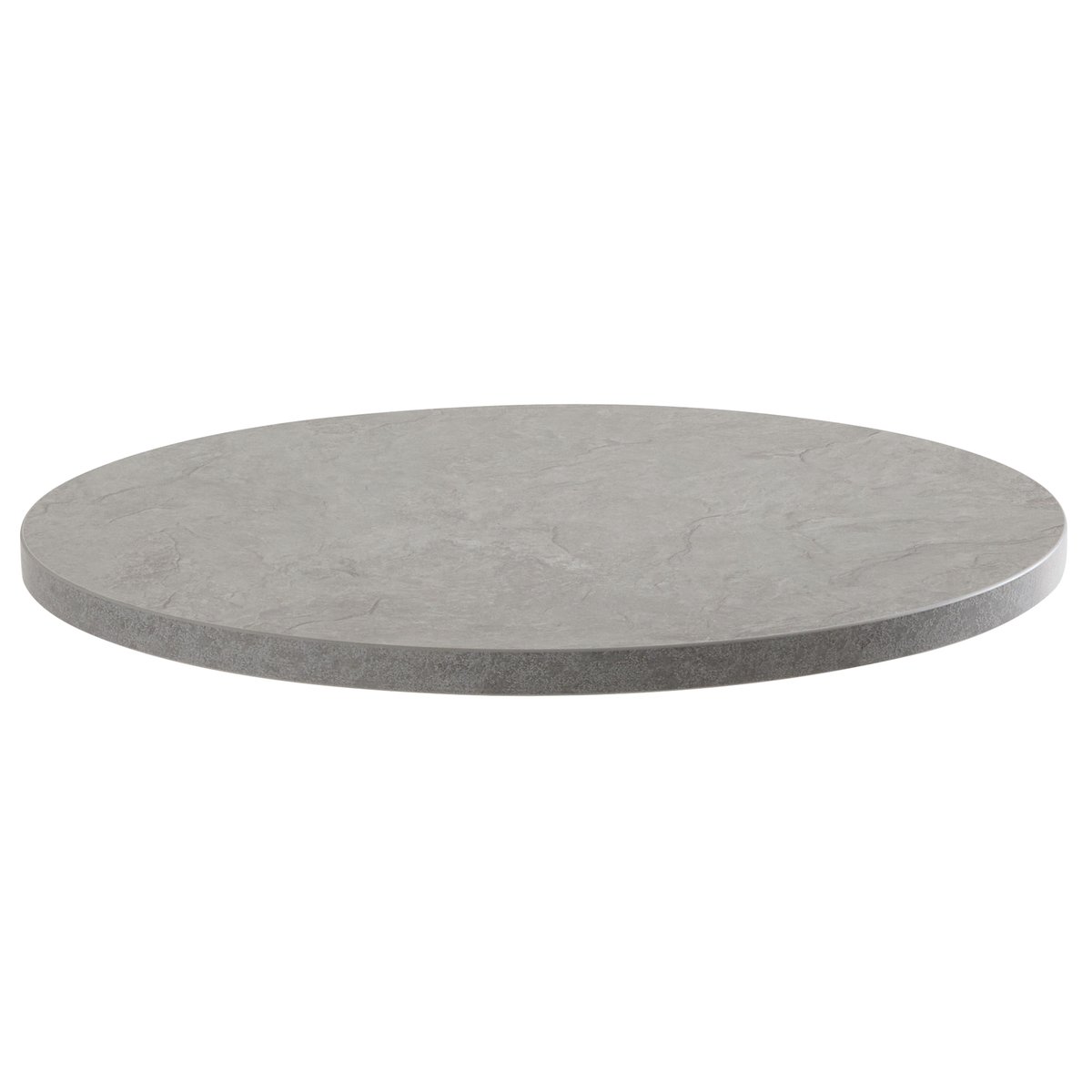 Table haute ronde 60 cm en aggloméré avec revêtement mélaminé, RIVOLI couleur : noir - béton gris clair, OVIALA
