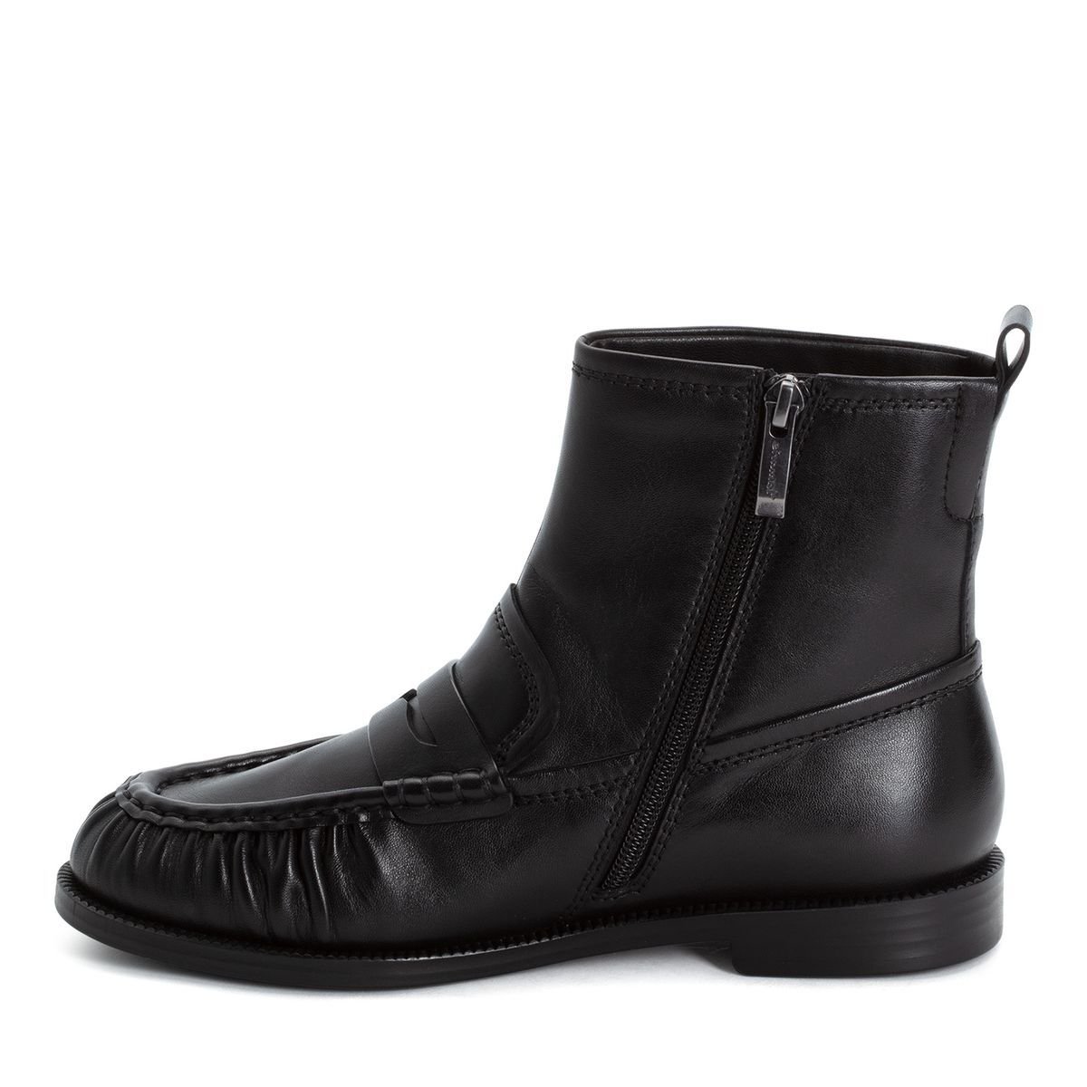 Bottine en cuir noir cuir, TAMARIS