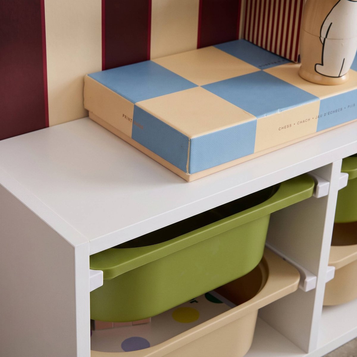 Meuble de rangement pour enfant 6 bacs de rangement colorés SORA orange, SWEEEK