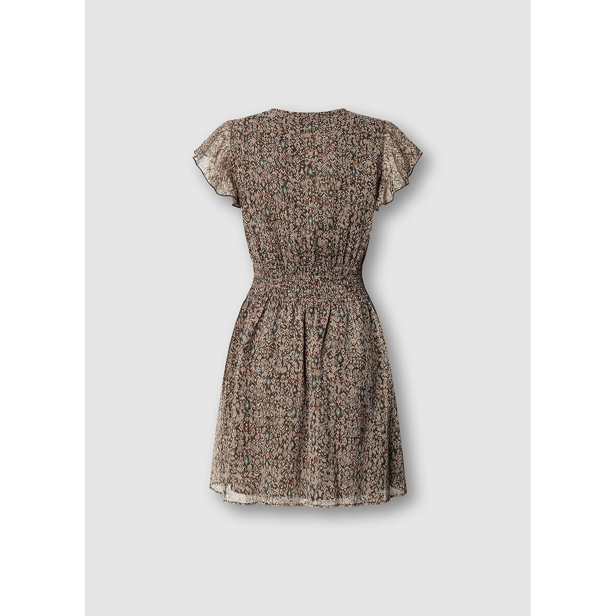 Vestido curto estampado, mangas com folhos estampado multicolor, PEPE JEANS