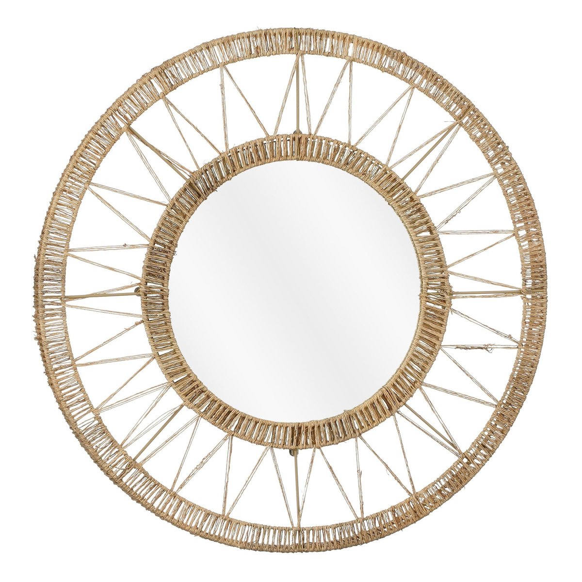 Miroir en jute tressée LUDY marron clair, MICA DECORATIONS
