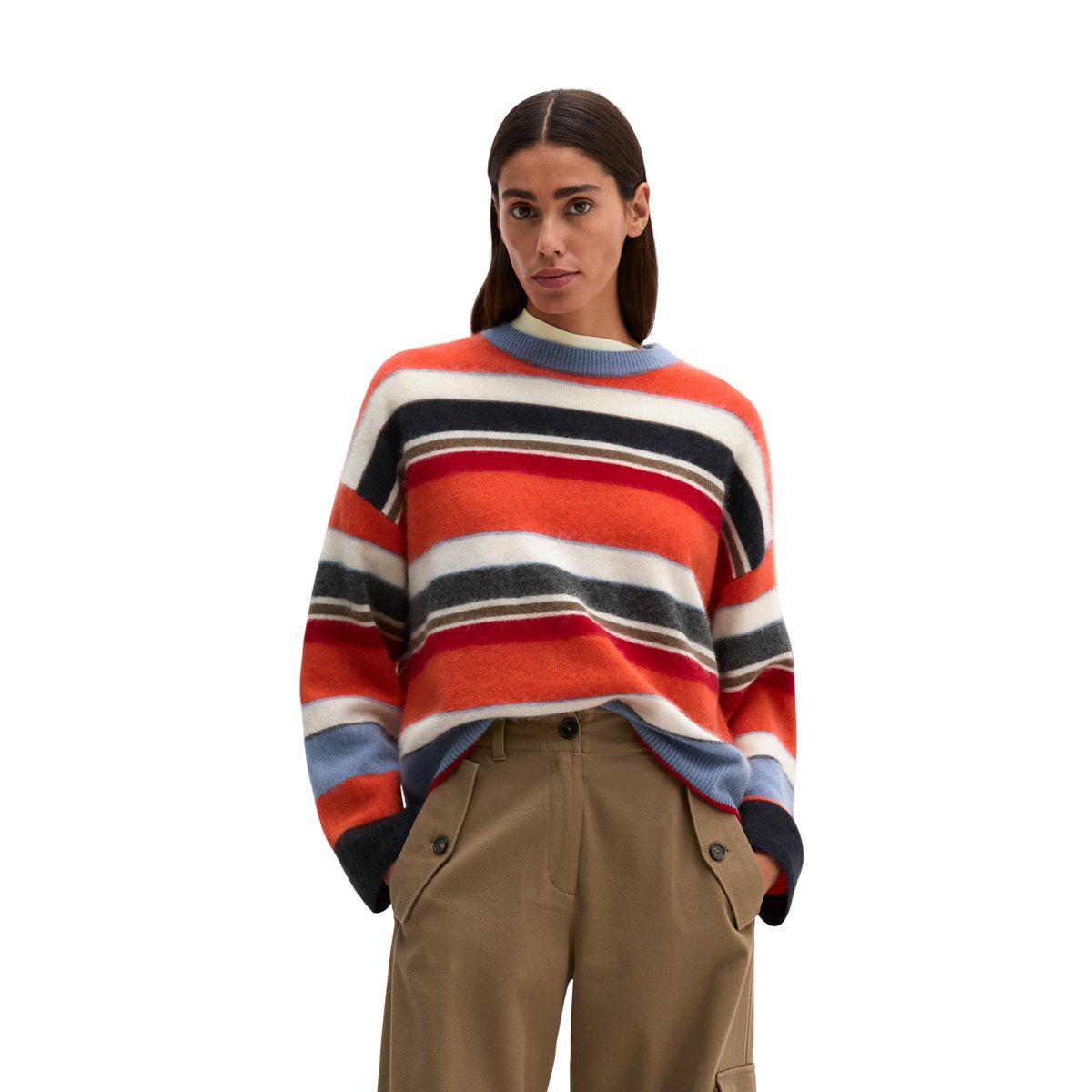 Pull en maille ample en laine mérinos douce orange, MARC O'POLO