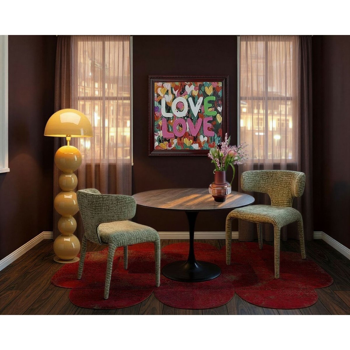 Tapis en cuir, MARRONI rouge, KARE DESIGN