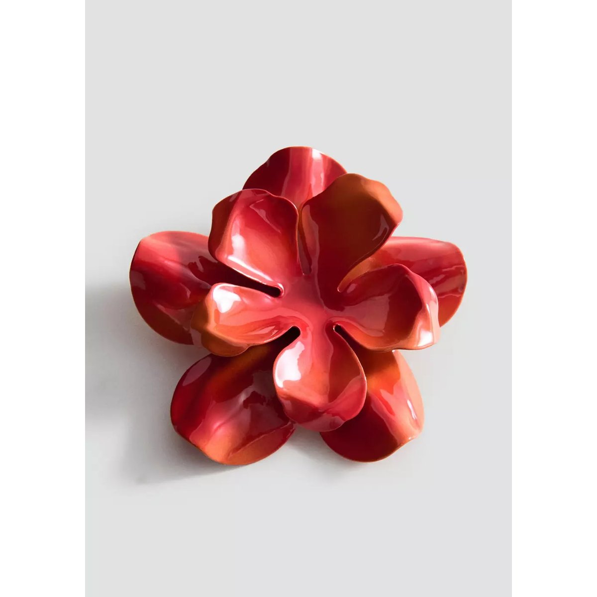 Boucles d’oreille fleur en relief orange, MANGO