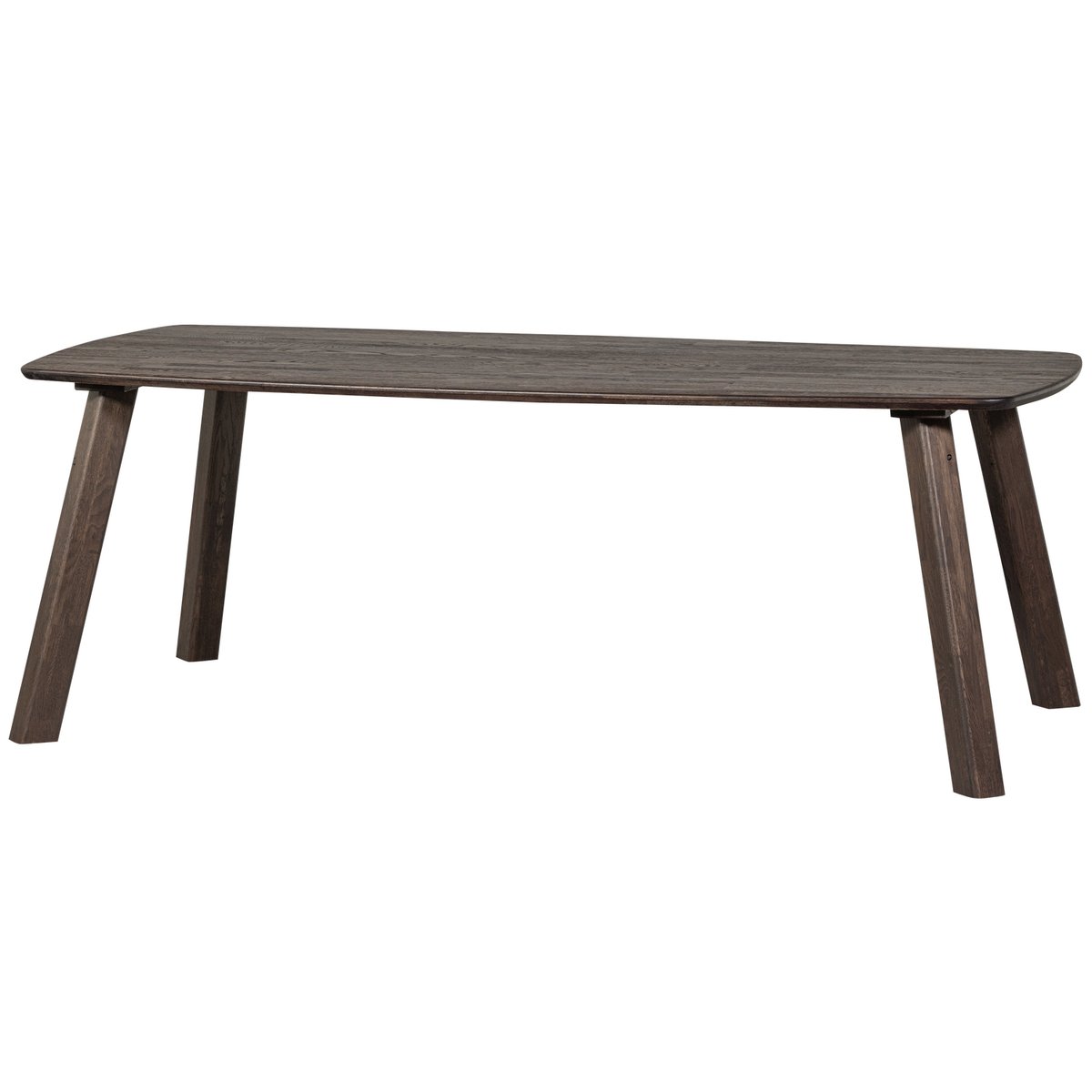 Table à manger en bois de chêne 6 personnes DEENS marron foncé, WOOOD