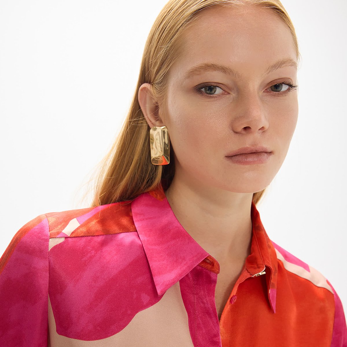 Chemise fluide imprimé fleurs à manches longues fuschia, LOLA CASADEMUNT