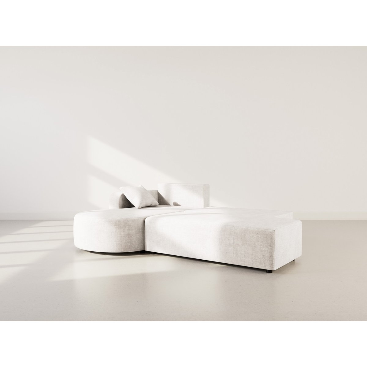 Canapé angle gauche convertible velours texturé, MIRO beige, BEST MOBILIER
