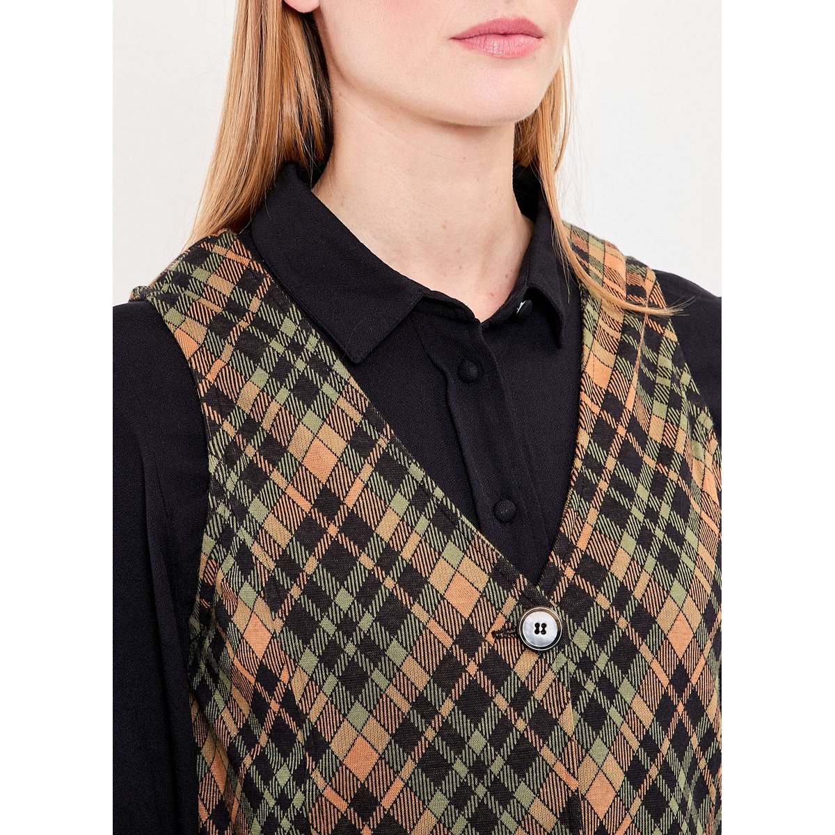 Gilet de costume maille bio GISELE marron, PRINCESSE NOMADE