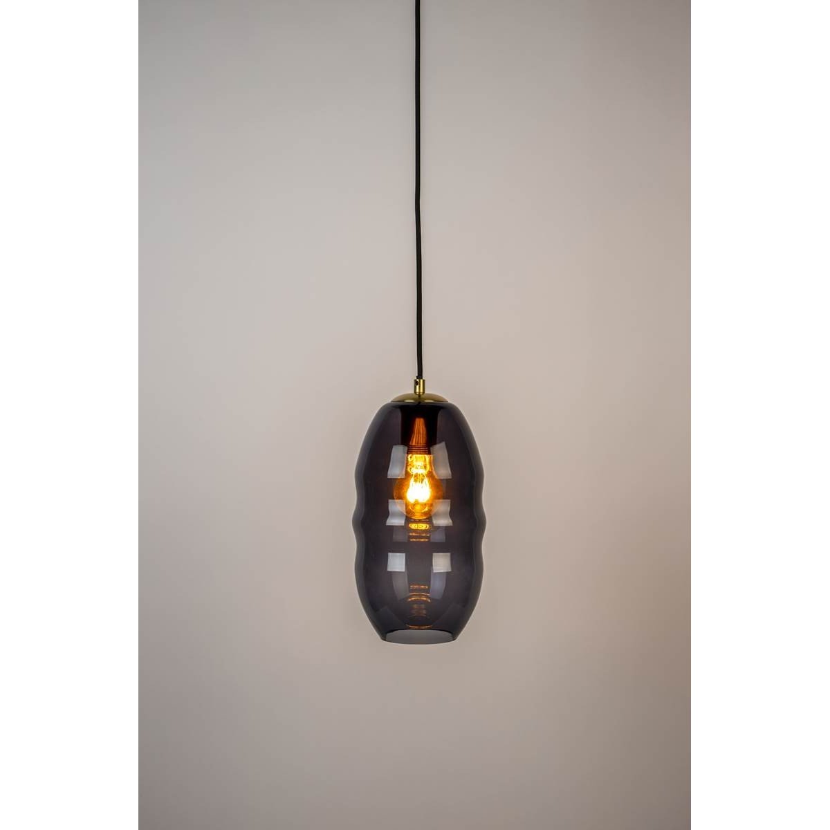Suspension en verre industriel, LAUREN gris transparent, BOITE A DESIGN