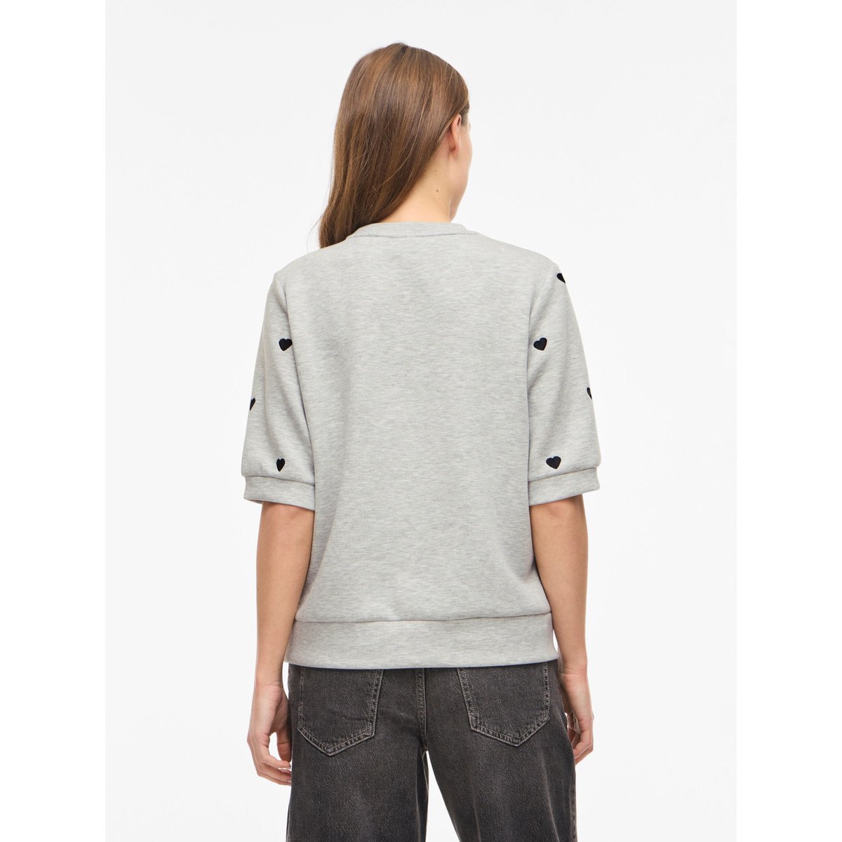 Sweat-Shirt À Manches Courtes gris - light grey melange1, VILA