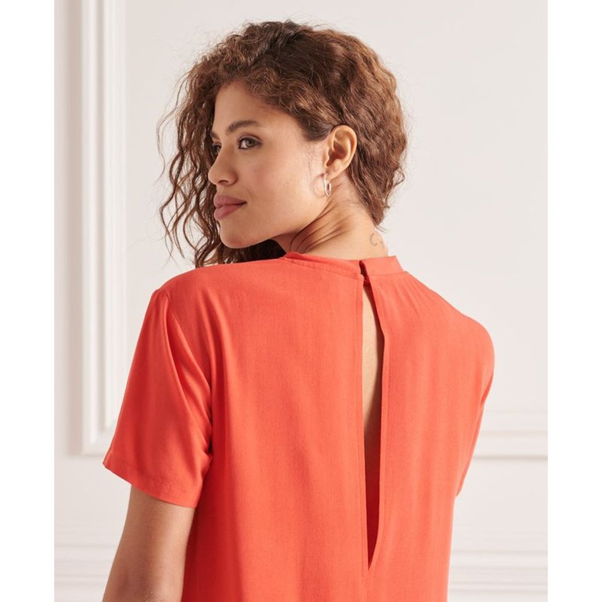 Robe droite à ourlet arrondi grenadine, SUPERDRY