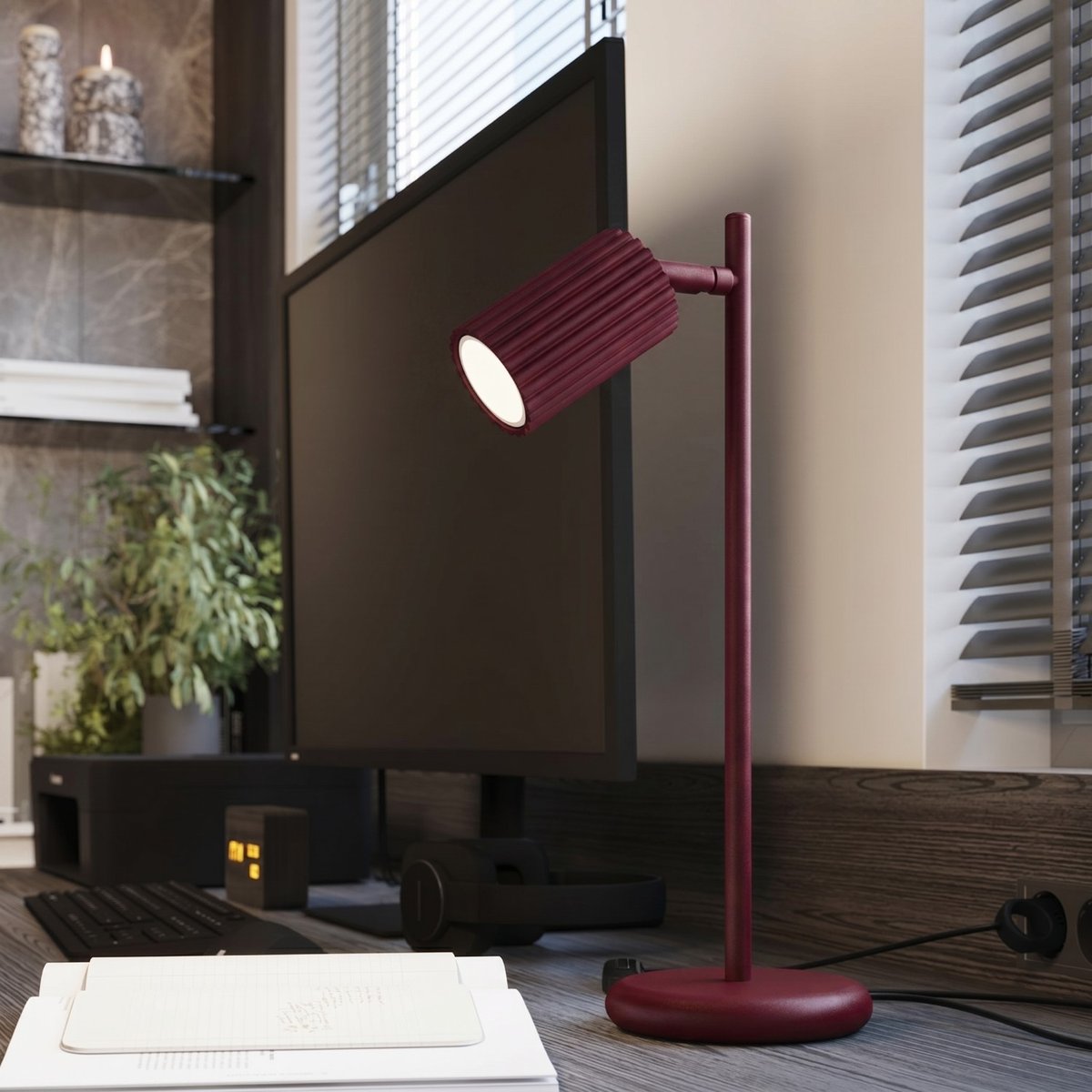 Plafonnier Aluminium Bordeaux GU10 4 KARBON bordeaux, EDEN