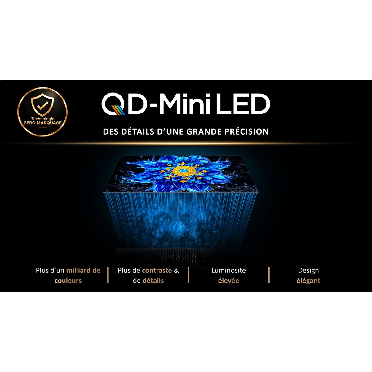 TV Mini LED 75C69K PRO (2026) 75" (191 cm) couleur unique, TCL