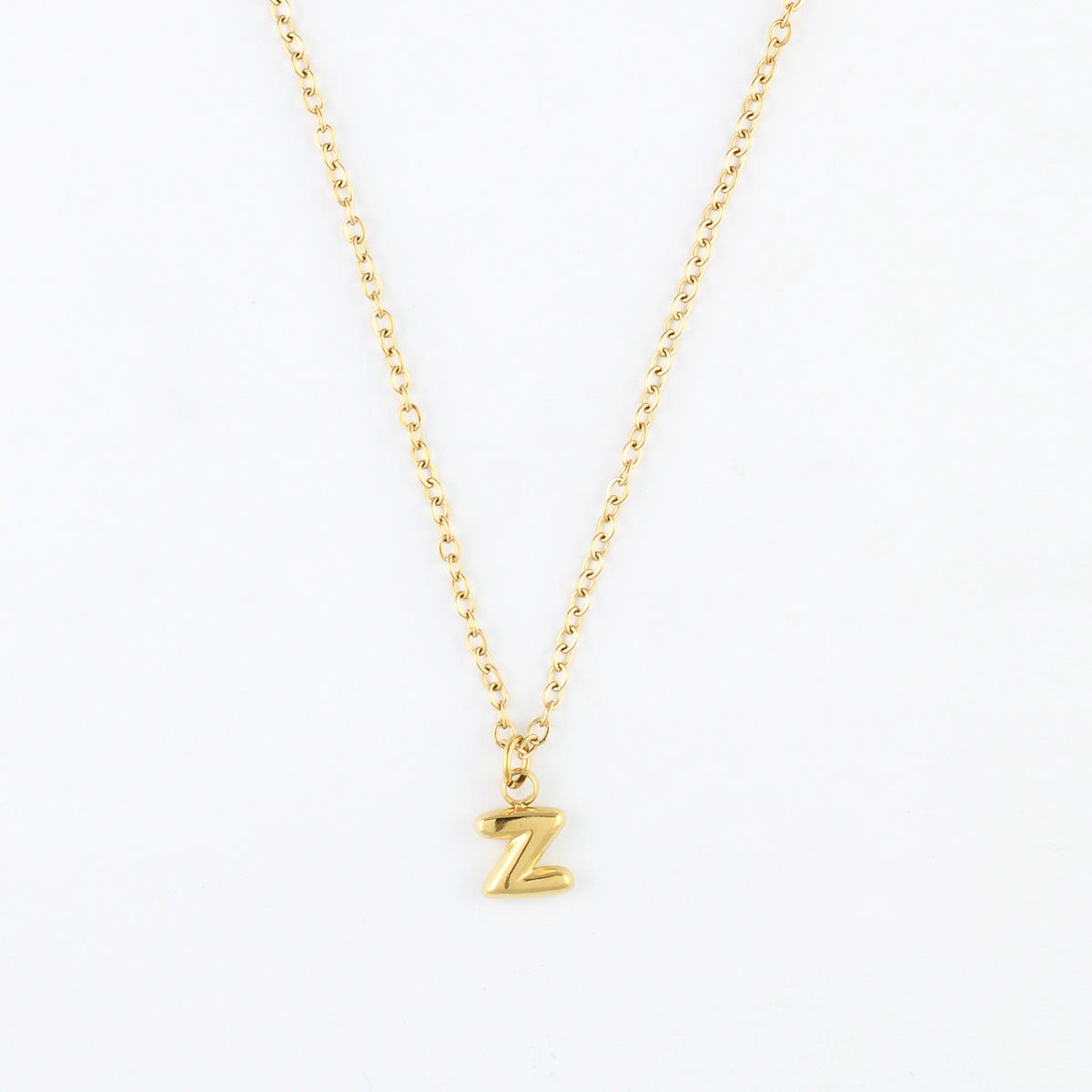 Collier à pendentif lettre Z acier inoxydable doré, BALABOOSTE