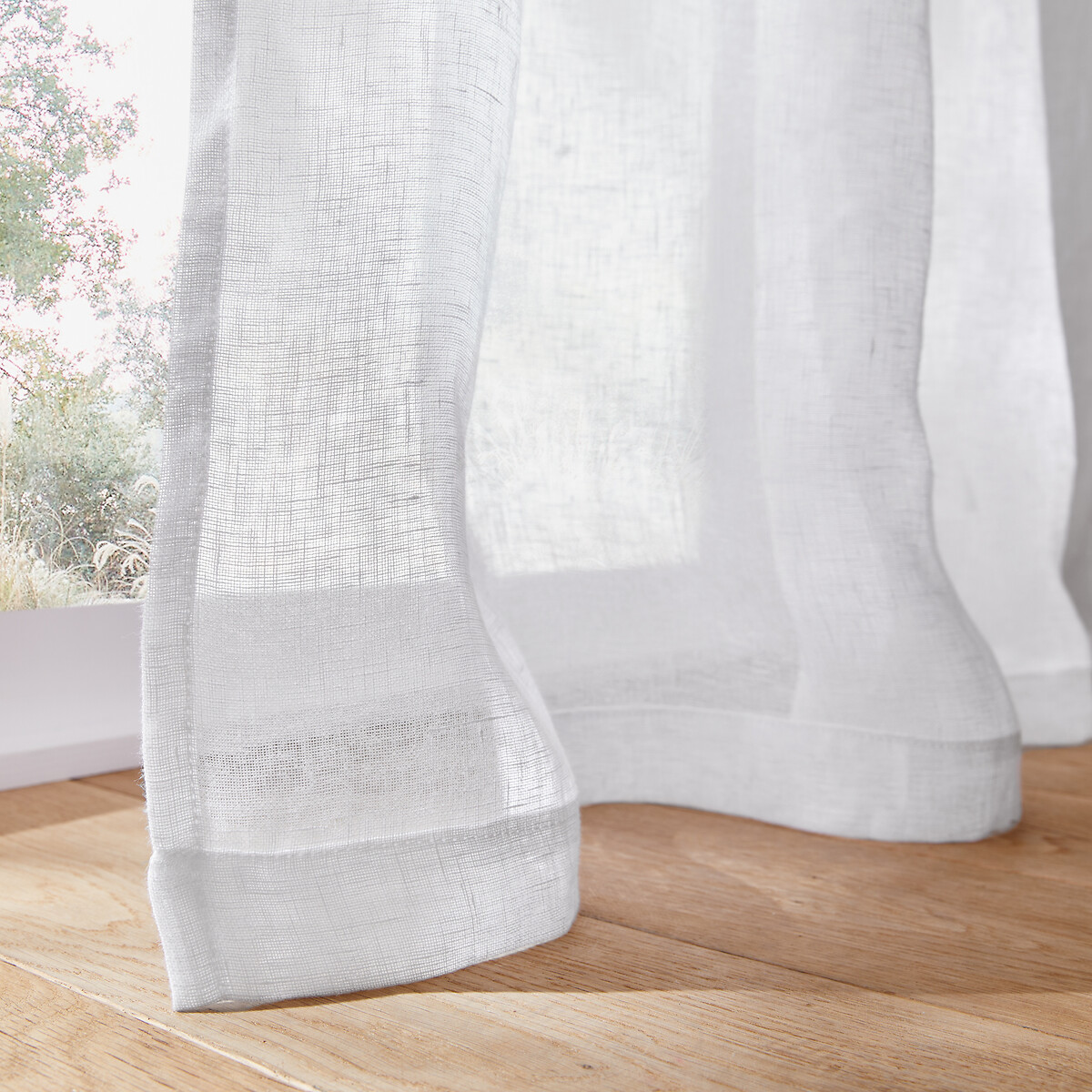 Tenda in lino con occhielli, Onega bianco, LA REDOUTE INTERIEURS
