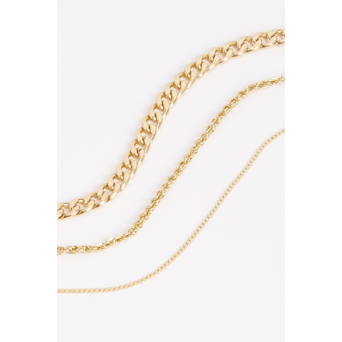 Collier chaîne à trois couches doré, NEXT