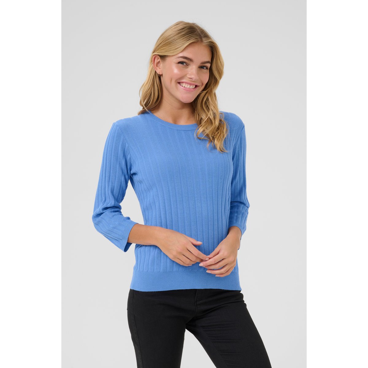 Pull en maille coupe droite bleu ultramarine, KAFFE
