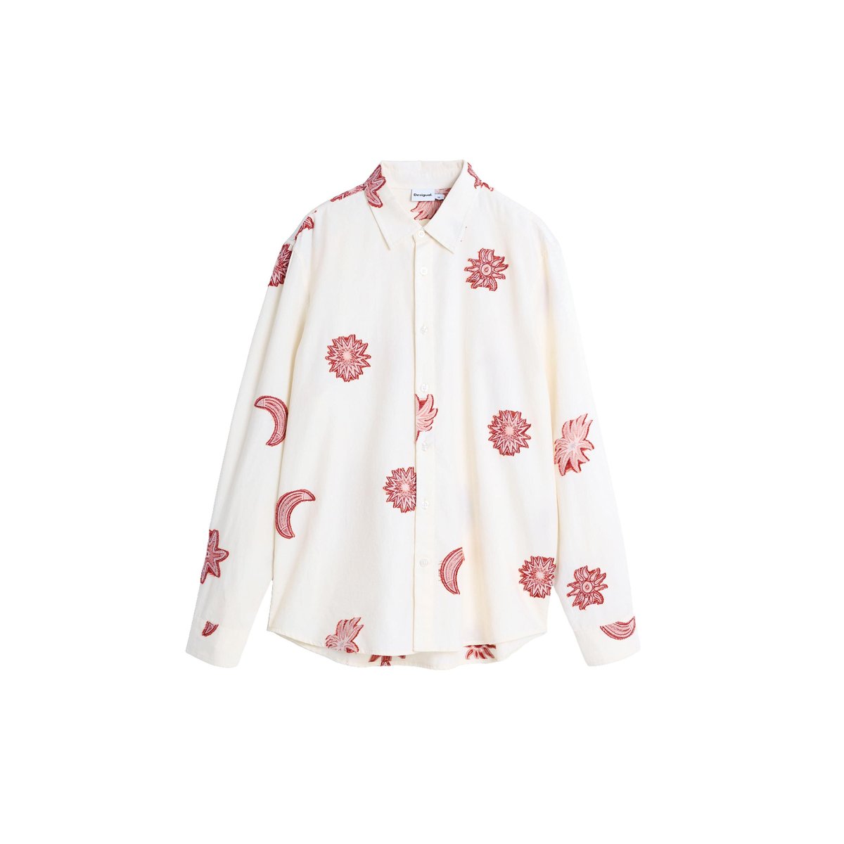 Chemise jacquard imprimée beige, DESIGUAL