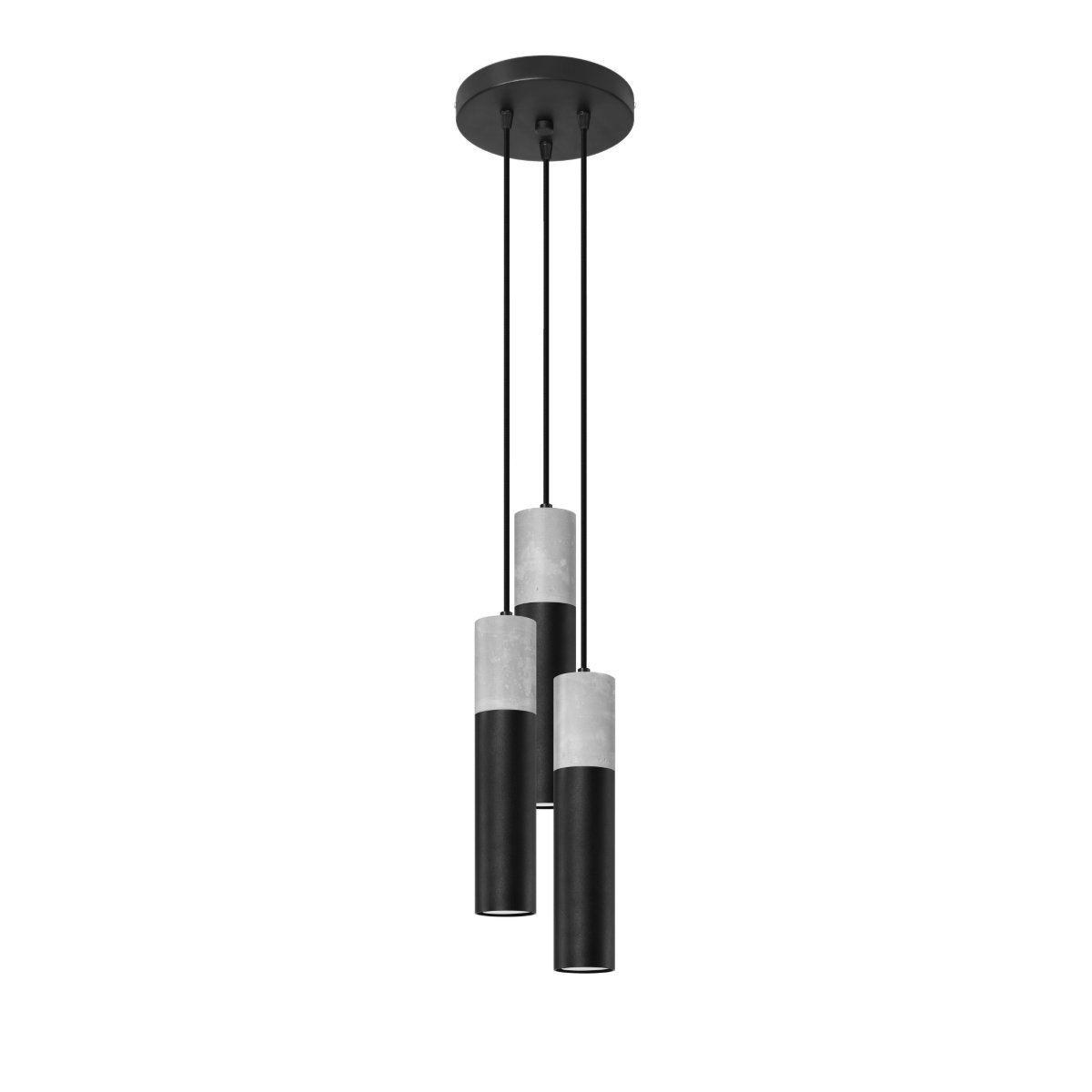Suspension Acier Gris/Noir GU10 3 Borigio gris, EDEN