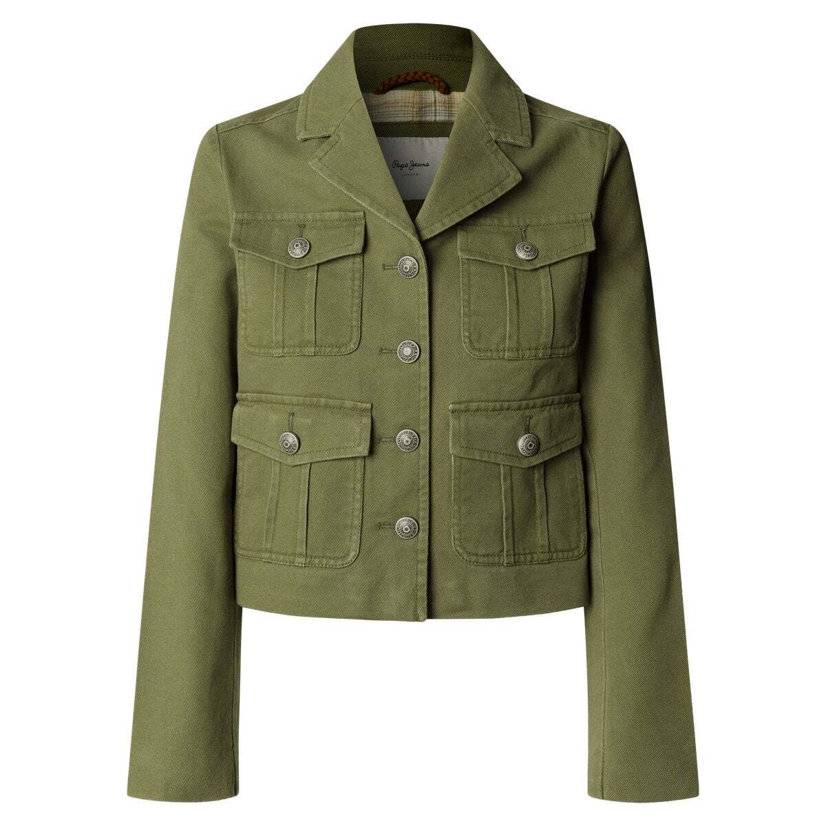 Veste Coupe Cropped En Sergé vert pois, PEPE JEANS