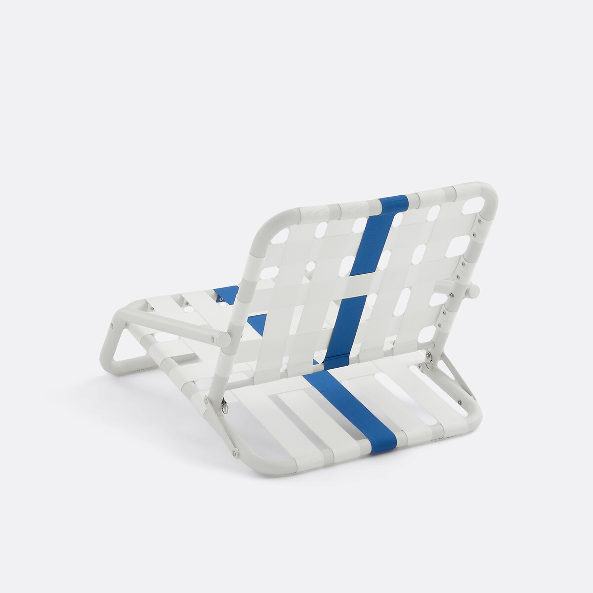Chaise basse de plage en aluminum, pliante, IROH bleu foncé/blanc, LA REDOUTE INTERIEURS