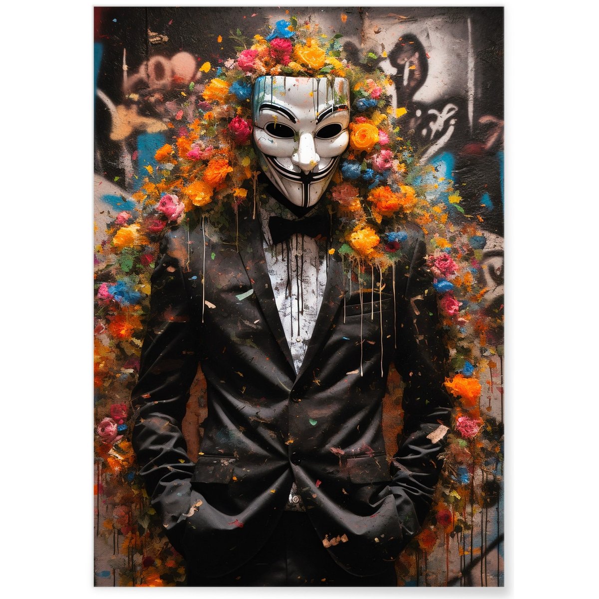 Affiche Anonymous Pop Art blanc, L'AFFICHERIE