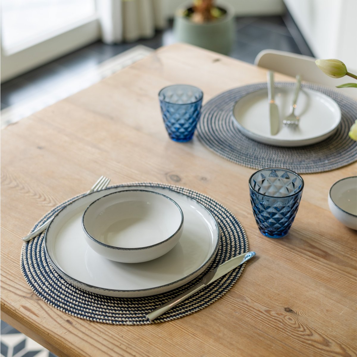 Lot de 4 set de tables TABLETOP bleu, SALT & PEPPER