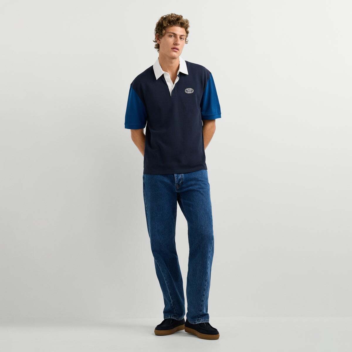 Polo Piqué Coupe Casual bleu mer profonde, PEPE JEANS