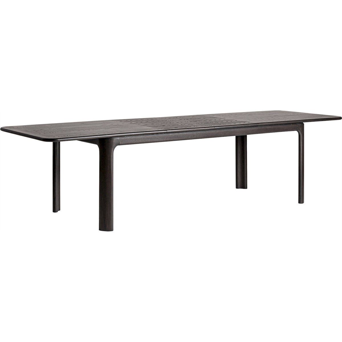 Table à manger extensible en frêne massif noir laqué, RECOLLECTION