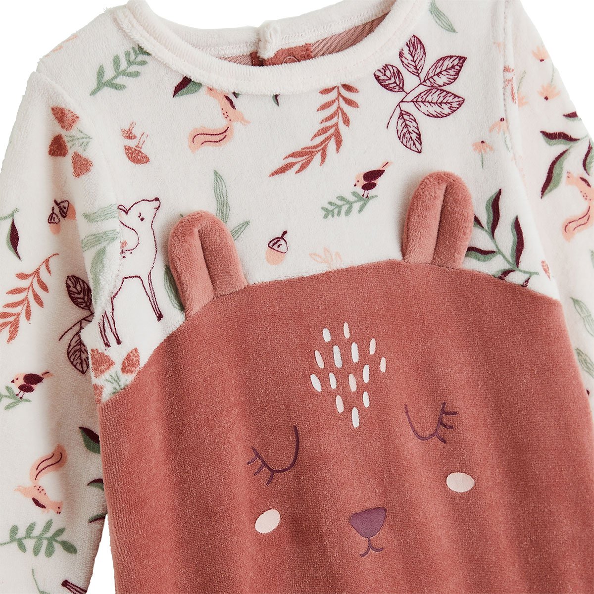 Pyjama bébé en velours Evie rose, PETIT BEGUIN