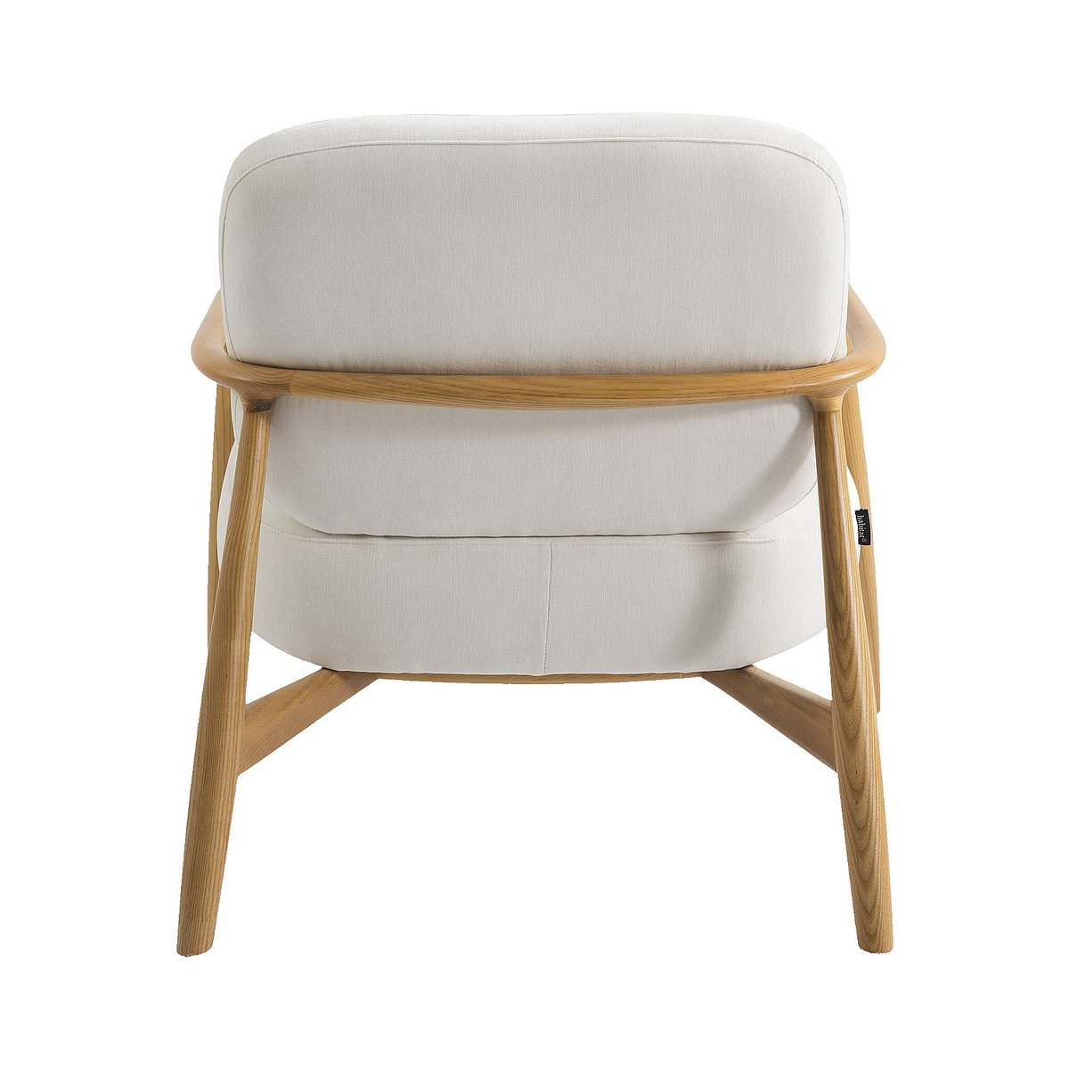 Fauteuil en tissu et bois massif VELIKA crème, HABITAT