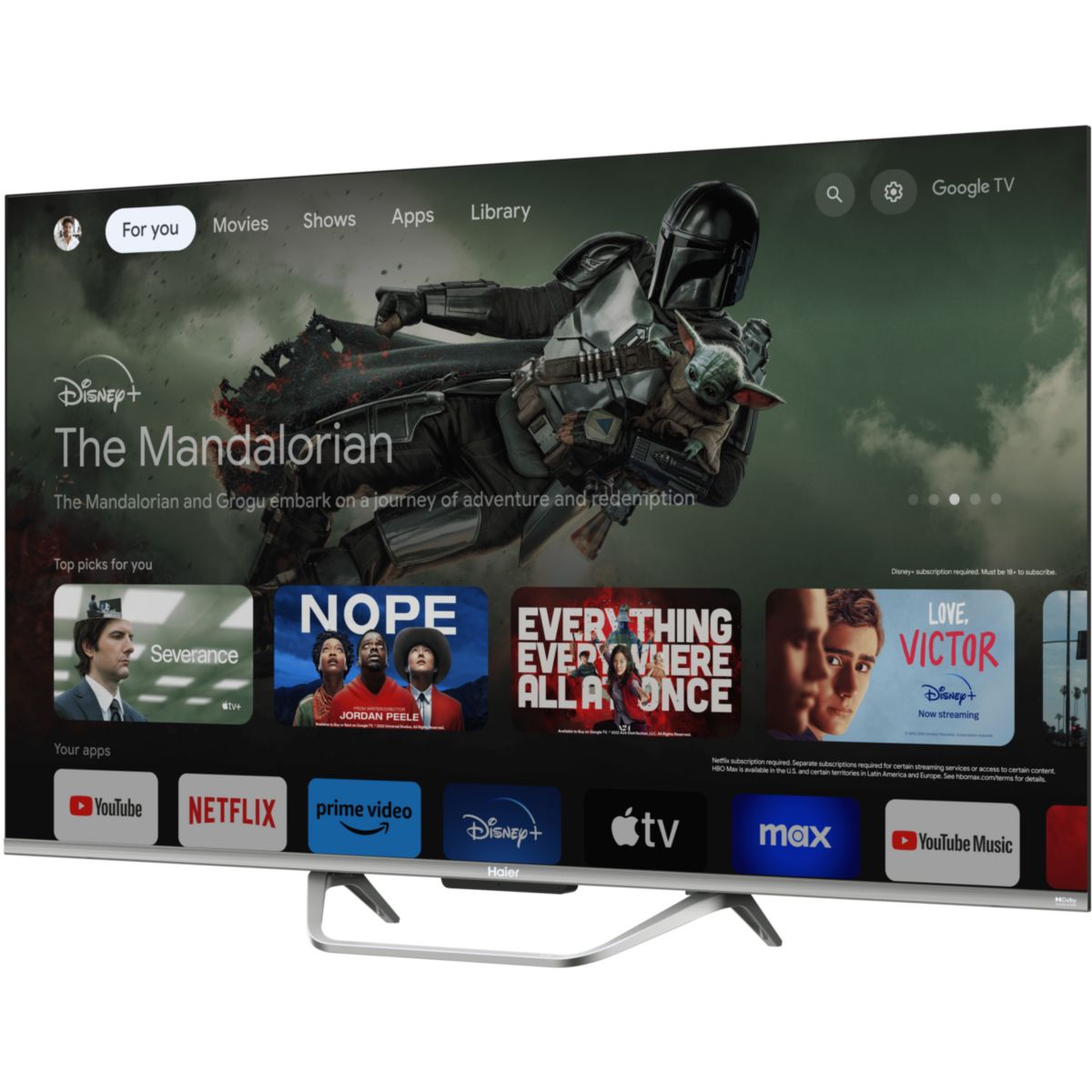 TV QLED H55Q80FUX (2026) 55" (140 cm) couleur unique, HAIER