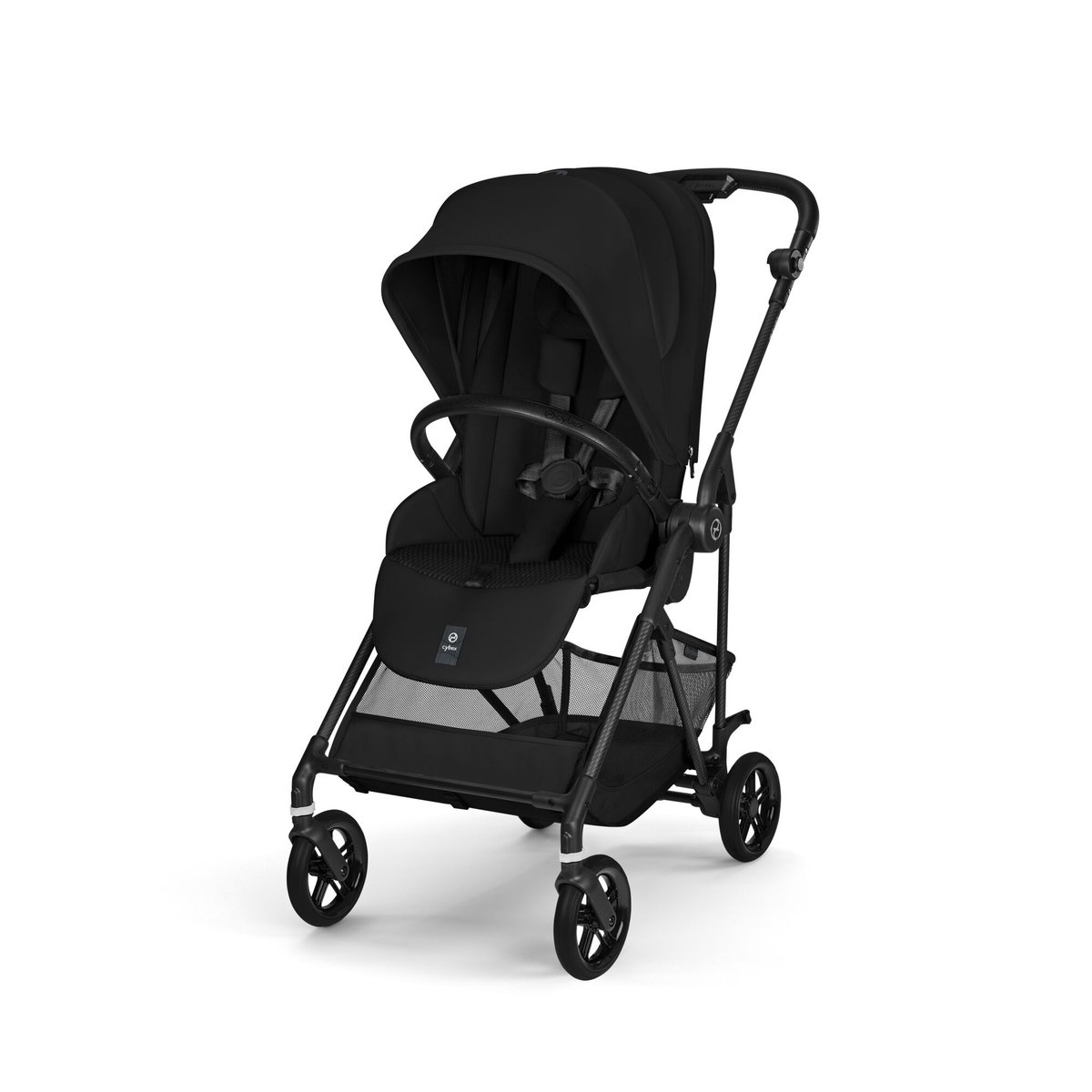 Pack poussette duo Melio Carbon 6 + siège auto Cloud G3 i-Size Tissu Plus noir magic black, CYBEX