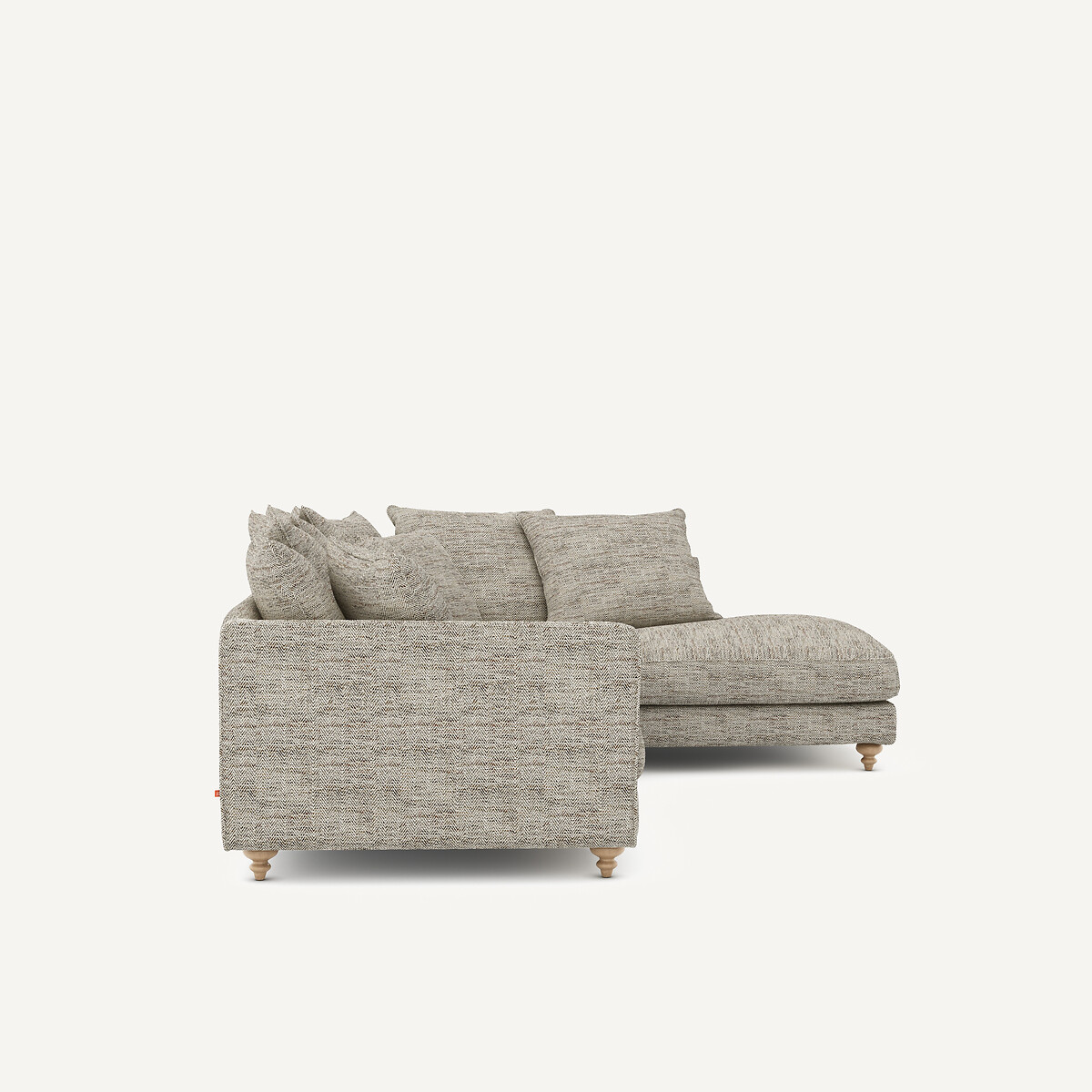 Ecksofa, umwandelbar, gesprenkeltes Fischgrätmuster, Lazare leinen, AM.PM