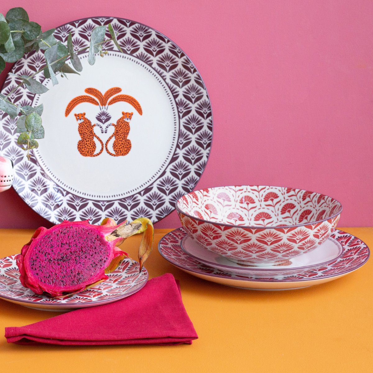 Lot de 6 assiettes creuses, ZOELA multicolore, ARTIME